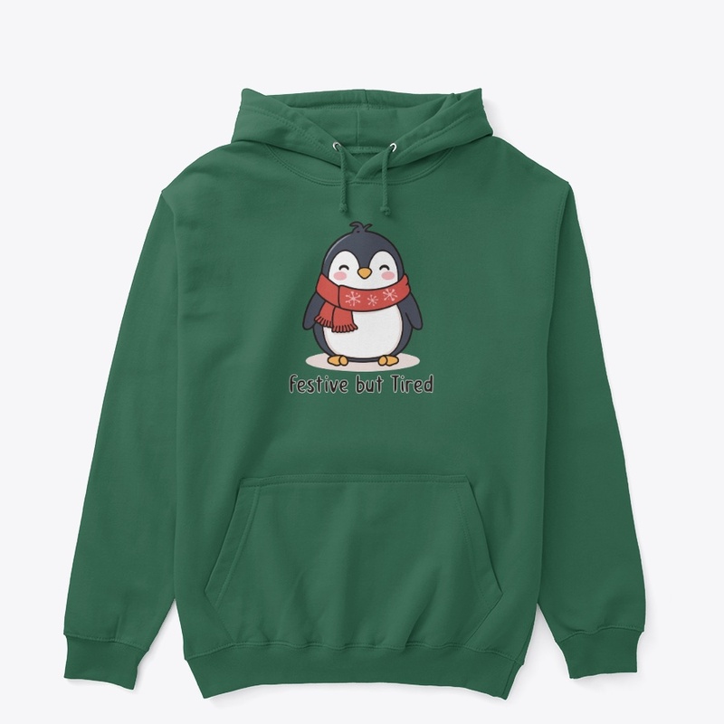 Festive but Tired – Cozy Penguin