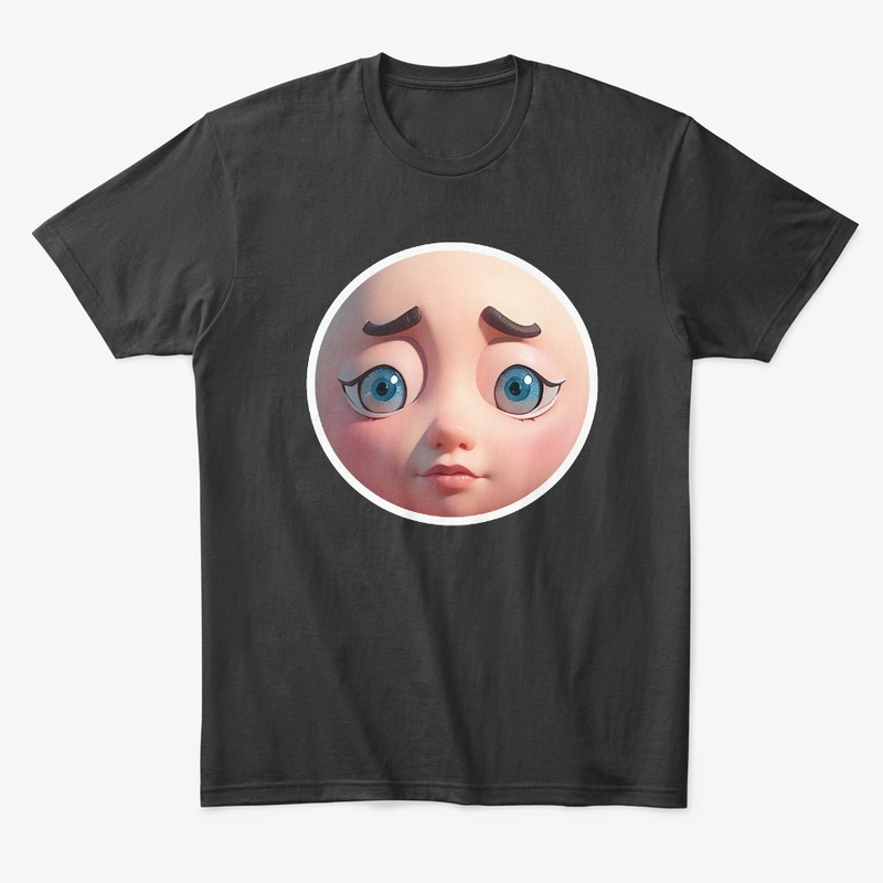 "Expressive Face Sticker T-Shirt Design"