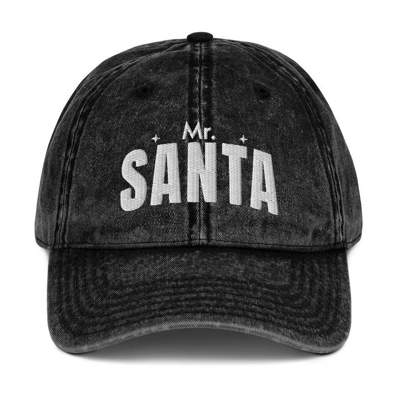 Mr. Santa Embroidered Vintage Cap