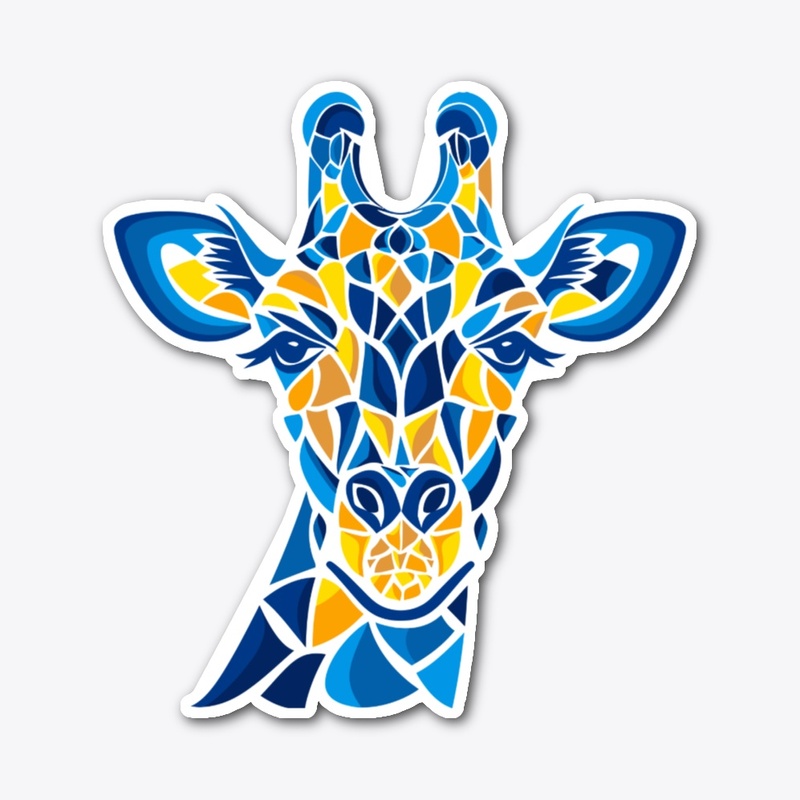 Trendy Giraffe Geometric Colorful Modern