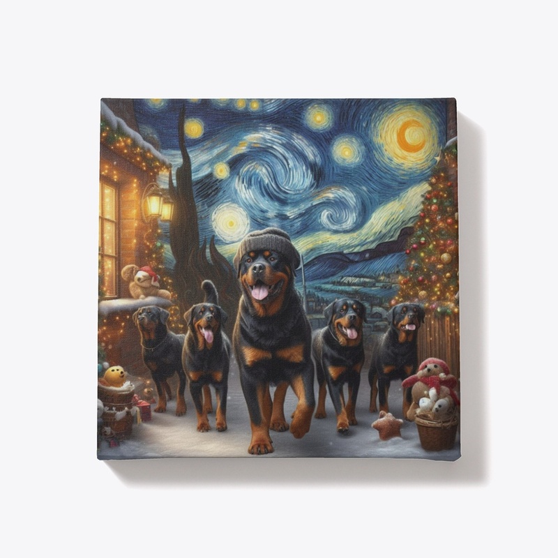 Rottweiler Christmas Starry Night