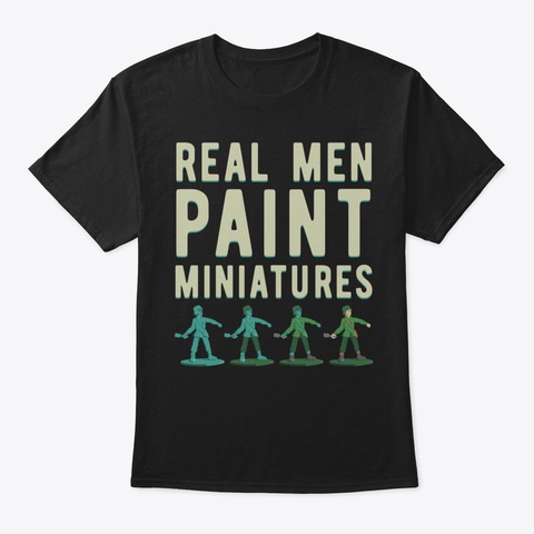 Men Paint Miniatures Long Sleeve Shirt F Black T-Shirt Front
