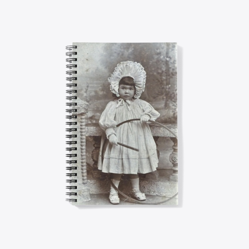 YOUNG VICTORIAN GIRL WITH HOOP & STICK