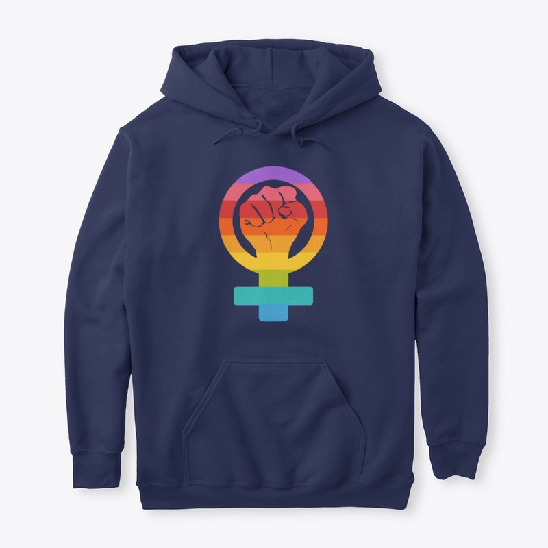 Colorful female activist symbol