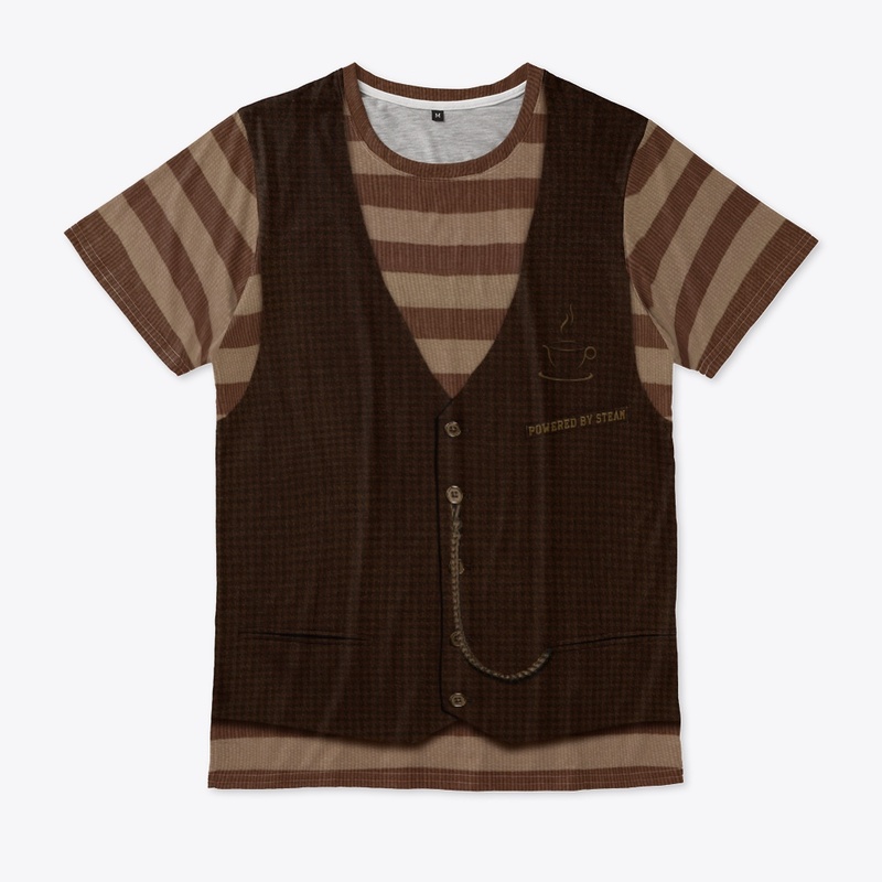Powered by Steam "Vest" Print Shirt