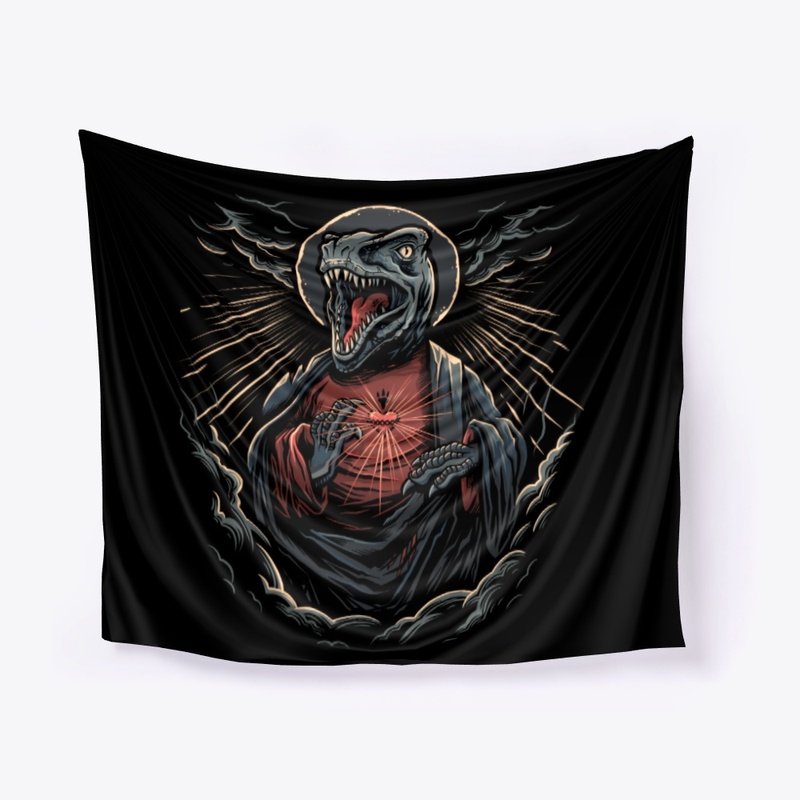 Raptor Jesus Wall Tapestry! 