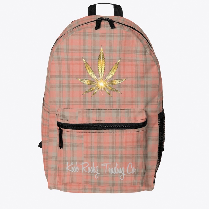 Pink plaid back pack