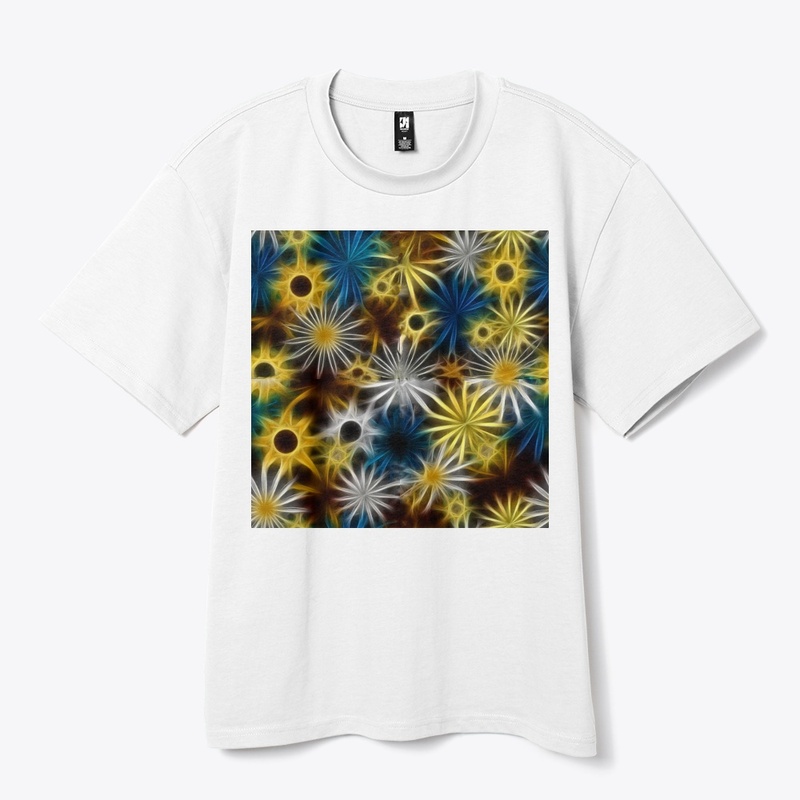 Blue and Yellow Glowing Daisies