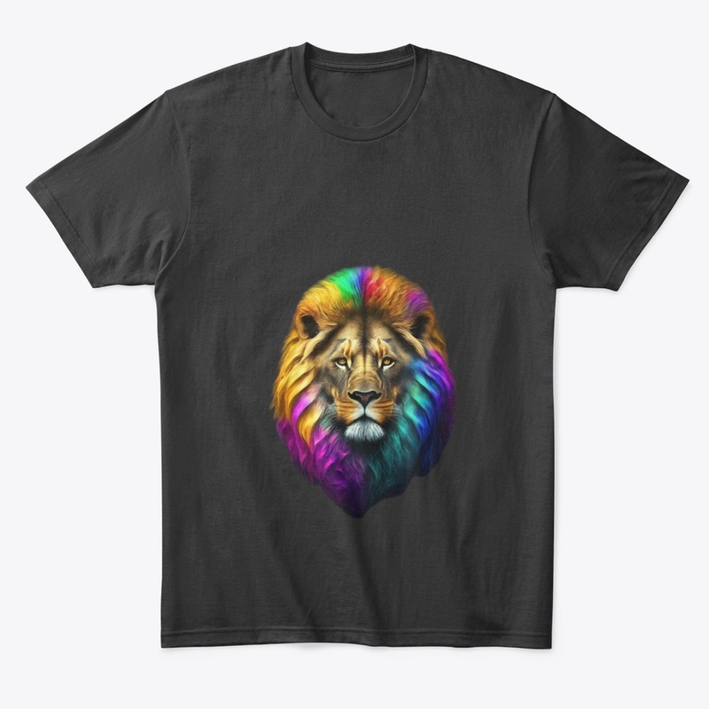 Lion on crewneck black men Tshirt