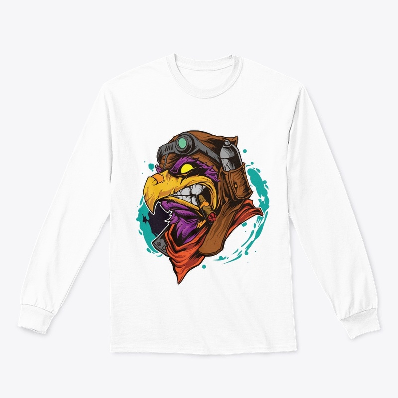 eagle smoking cigarette t-shirt design