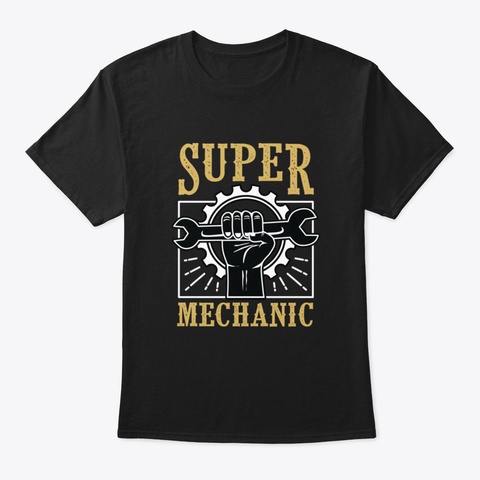 Super Mechanic Ri3sz Black T-Shirt Front