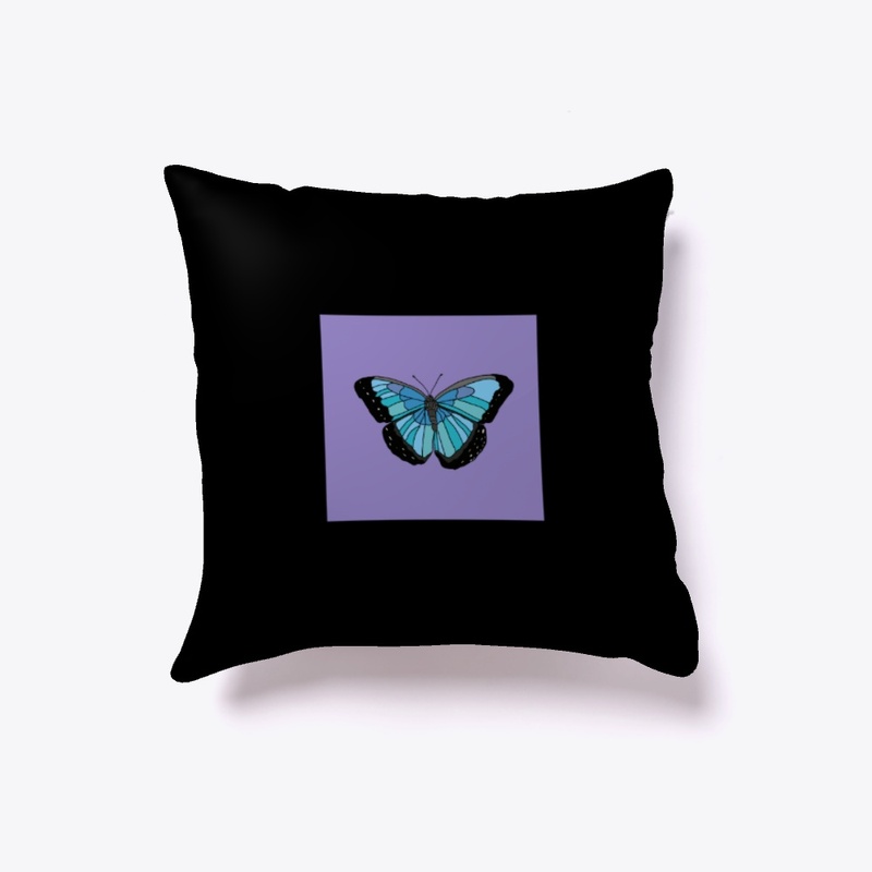 Blue Butterfly on Purple