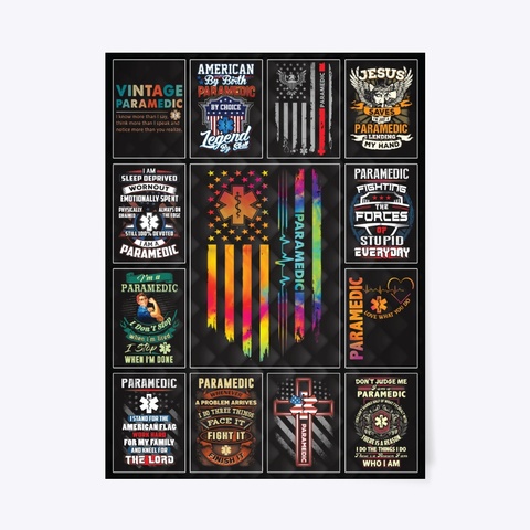 Awesome Paramedic Collage Product Black Kaos Front