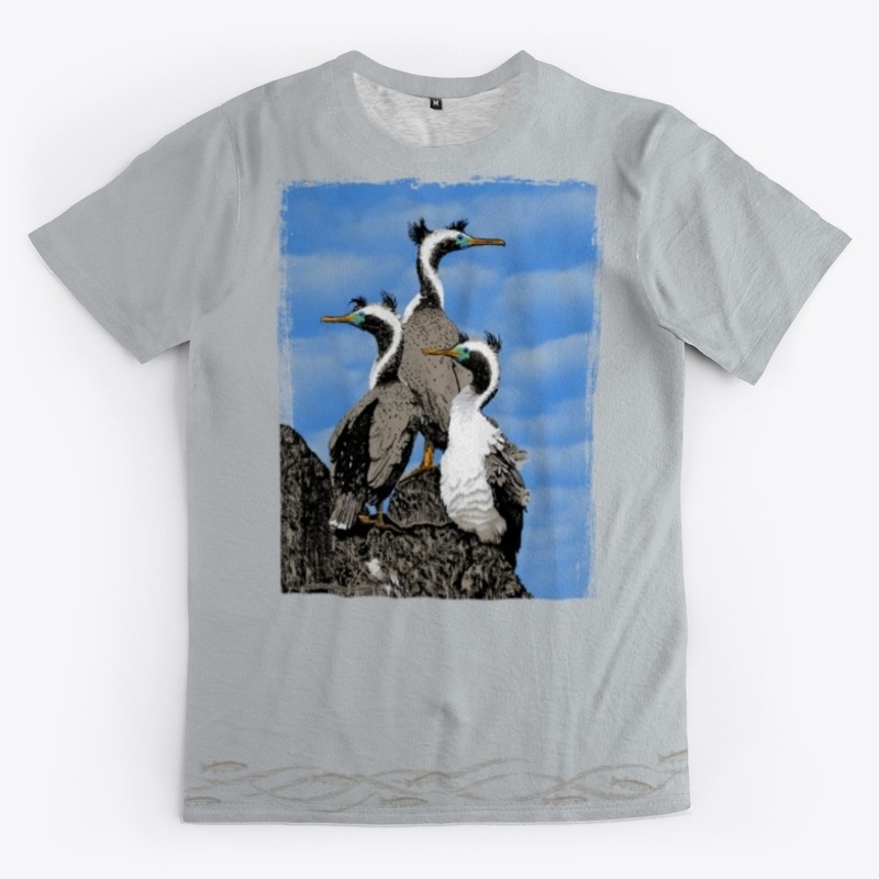 Spotted shags woodblock