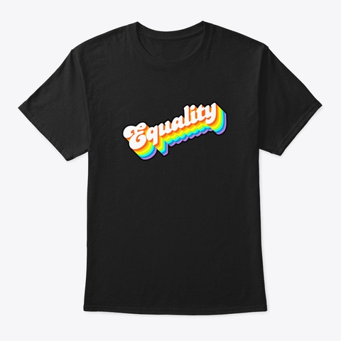 Equality Rainbow Black T-Shirt Front