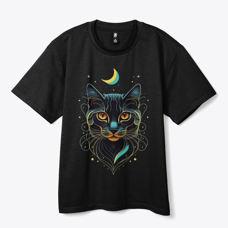 Cat Face with  moonlight lighting