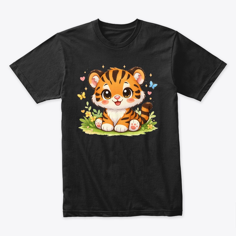 Adorable Tiger Cub Kids T-Shirt Design