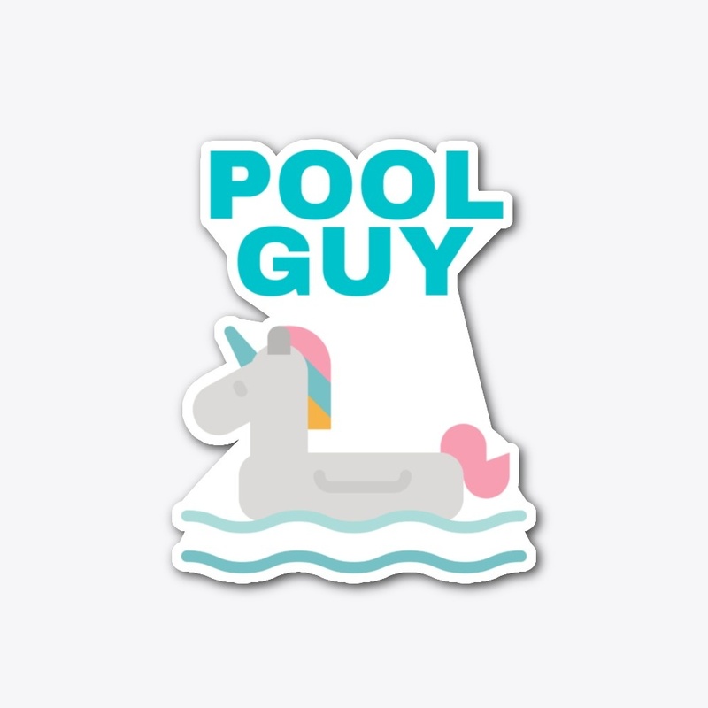 Pool Guy with Inflatable Unicorn