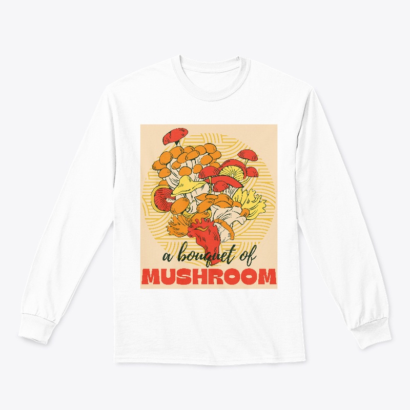A bouquet of mushroom round background