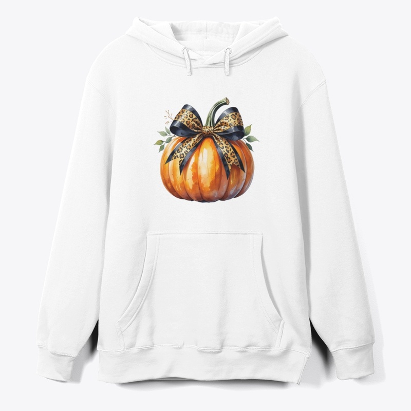 Pumpkin with Cheetah Print Bow T-Shirt