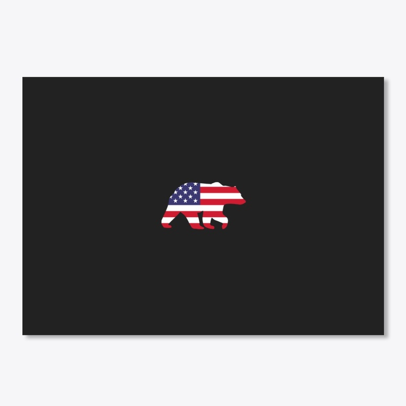 Bear American Flag USA 4th of July