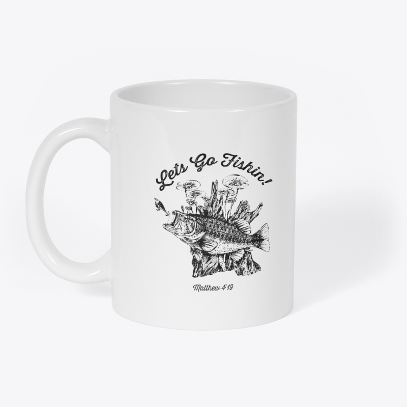 Let's Go Fishin! Bass Illustration