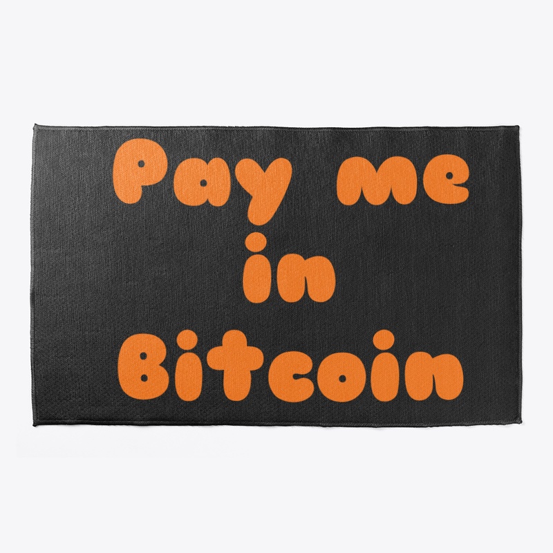 Pay me in Bitcoin Welcome Mat_Organge