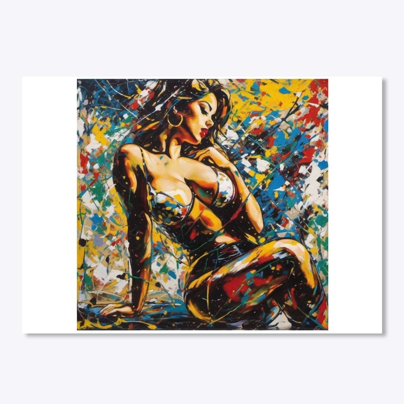 Beautiful woman splashing in paint