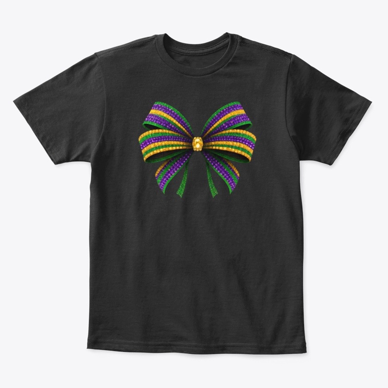 Rhinestones Mardi Gras Bow