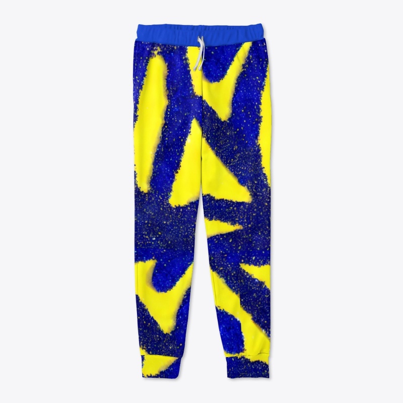 Sparkly Blue and Gold Abstract Design 