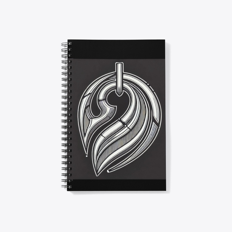 Futuristic Flame Spiral Notebook