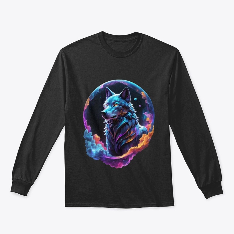 Cosmic Wolf colorful Animal Print