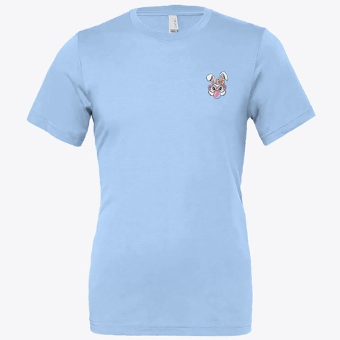 Cute Pink Bunny Easter Shirts Carolina Blue T-Shirt Front