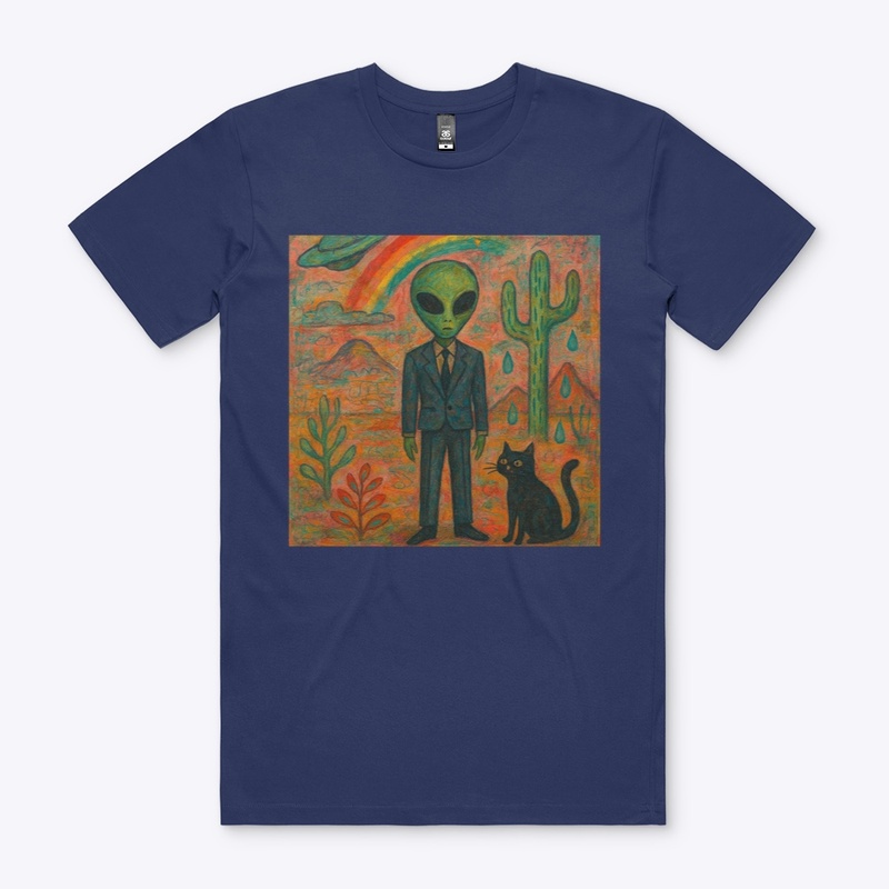 Outsider in Desert with Cat (unframed)
