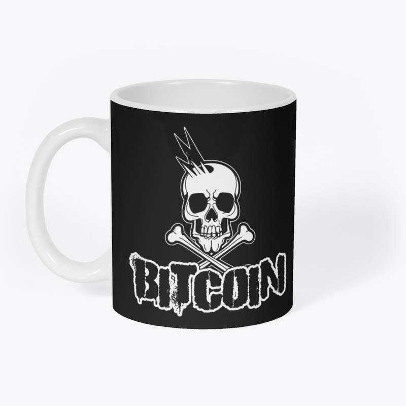 BITCOIN RANCID STYLE (BLACK SKULL PRINT)