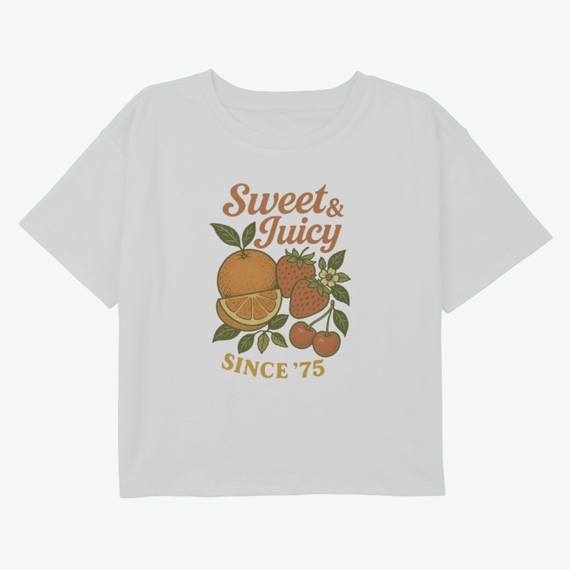 Sweet & Juicy Since 75 Retro Fruit Vibes