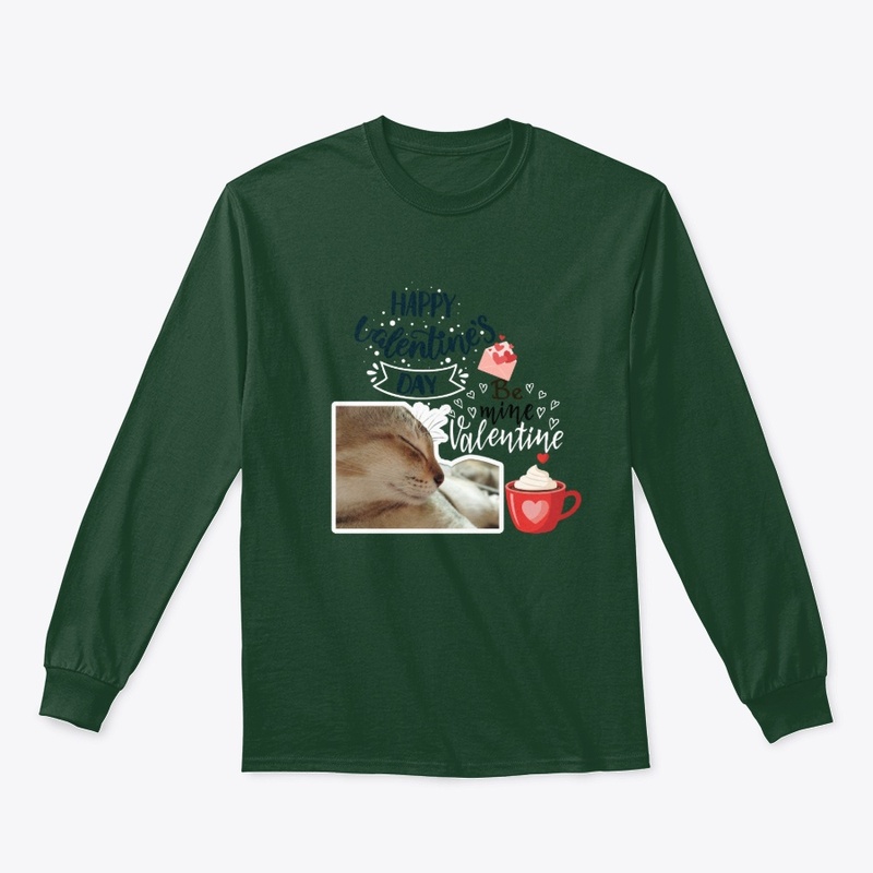 Happy Valentine's Day Sleeping Cat Art