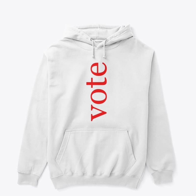 Vote Written in Red Vertical