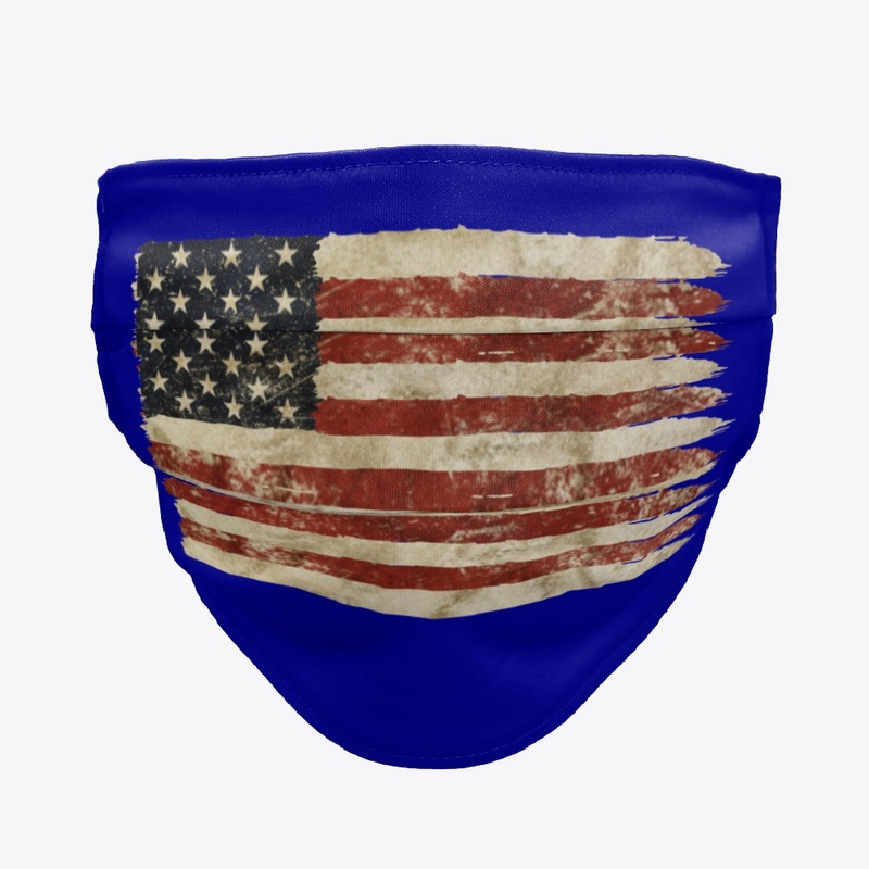 Weathered American Flag Face Mask