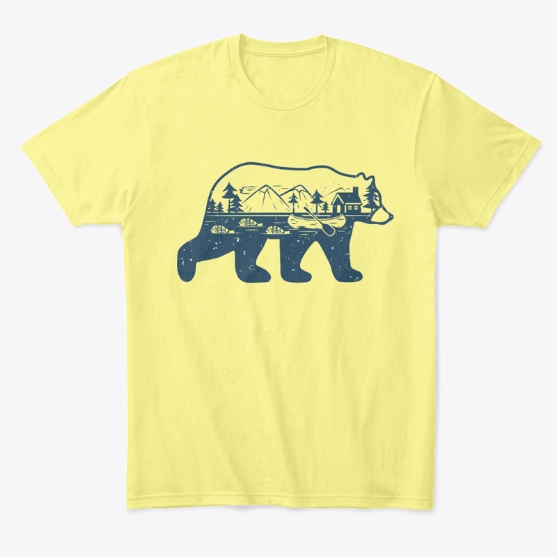 Bear & Mountains Silhouette 