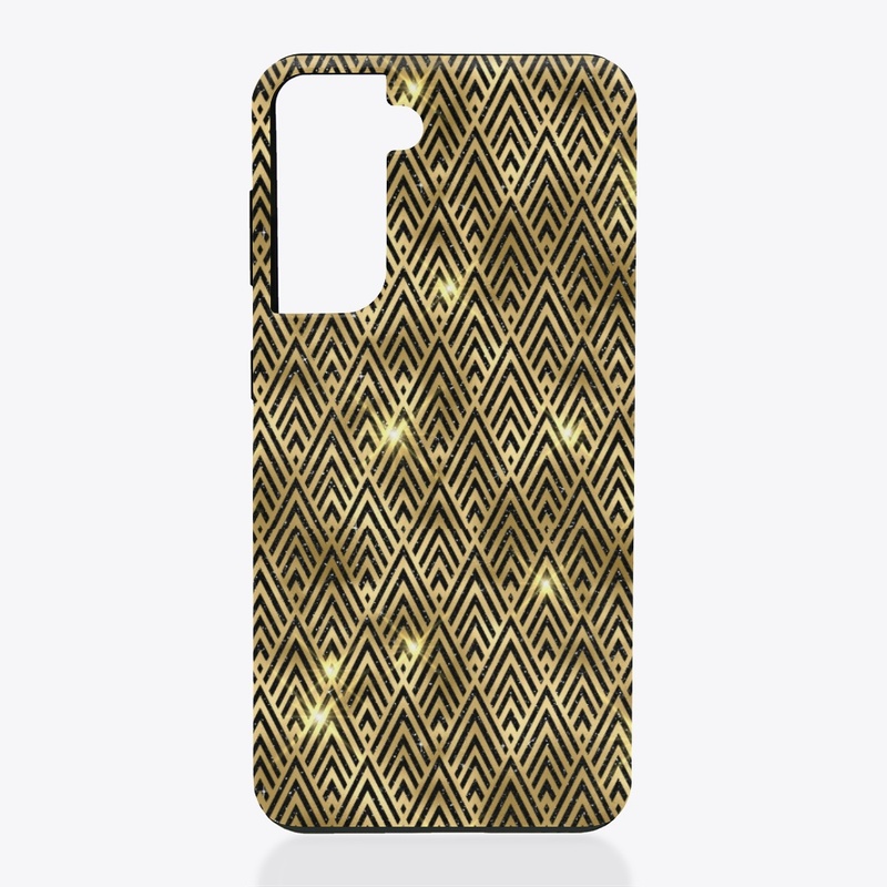 Black and Gold Abstract Print 