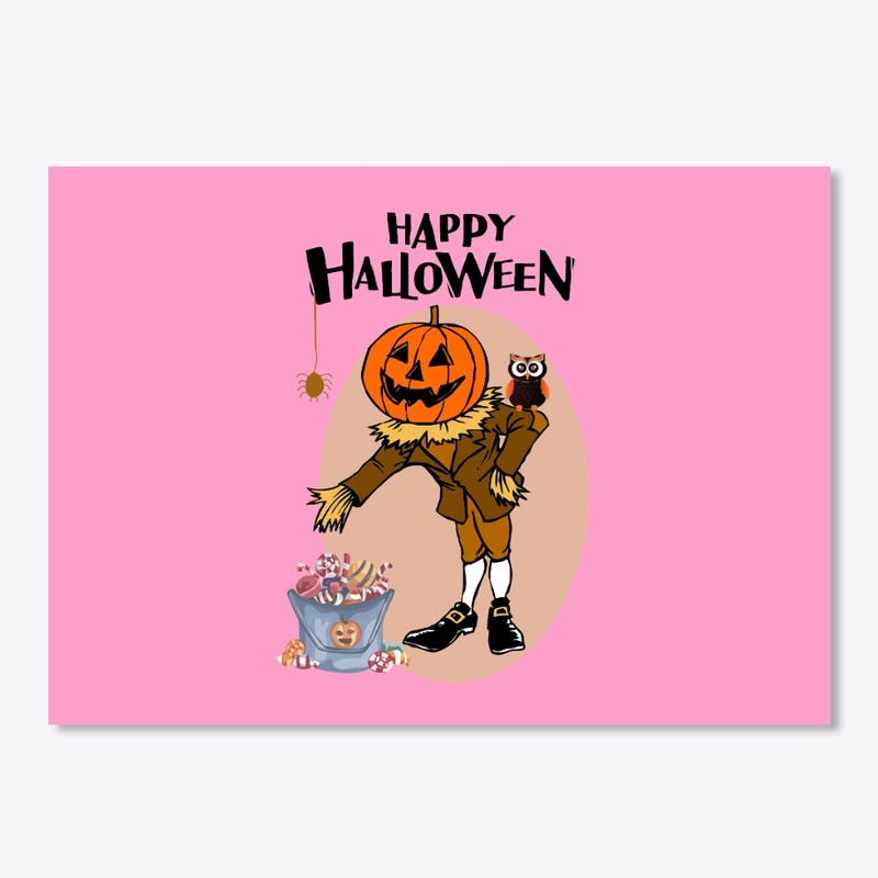 Happy Halloween Pumpkin Man Design