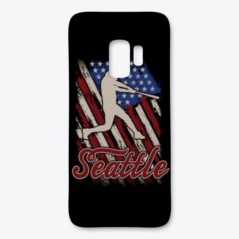Patriotic USA Flag Seattle Baseball Fan