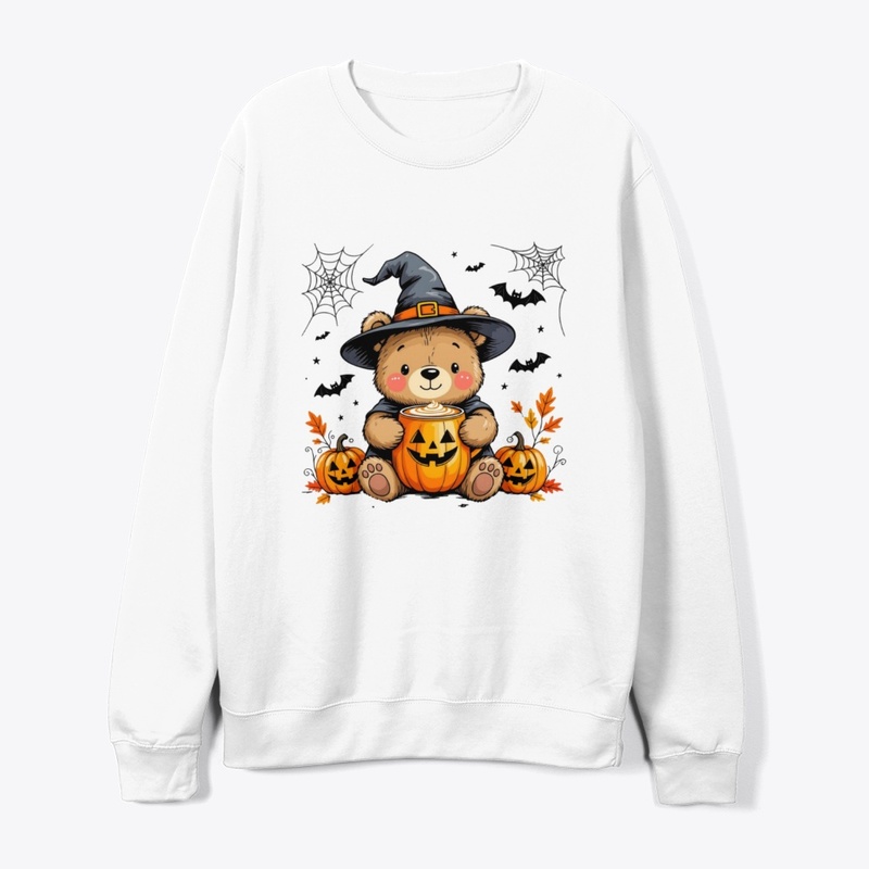 Chubby Bear Witch with Pumpkin Latte