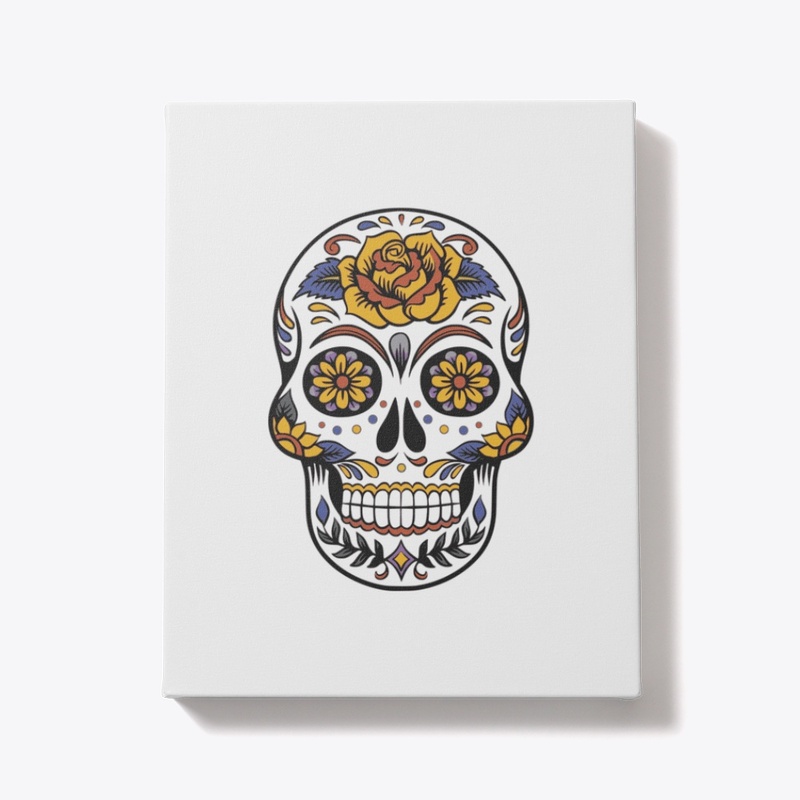 skull and flowers 