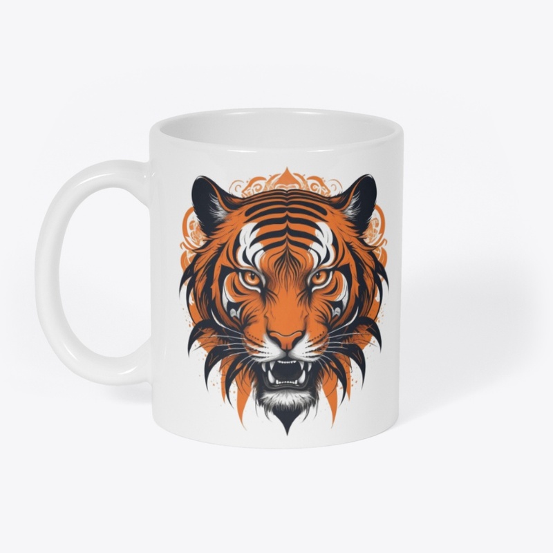 A roaring tiger head 