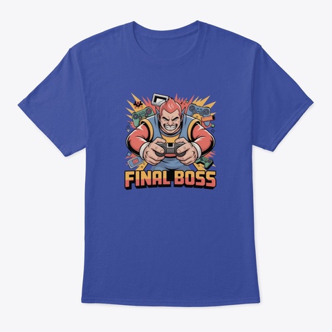 Final Boss Deep Royal T-Shirt Front