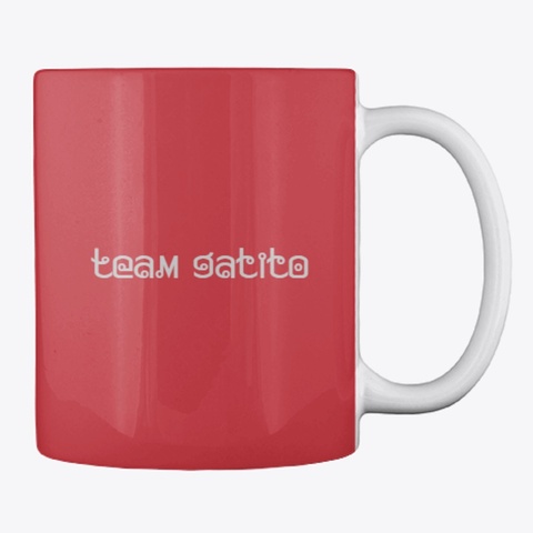 Taza Gatito Shy 💖 #3 Bright Red T-Shirt Back