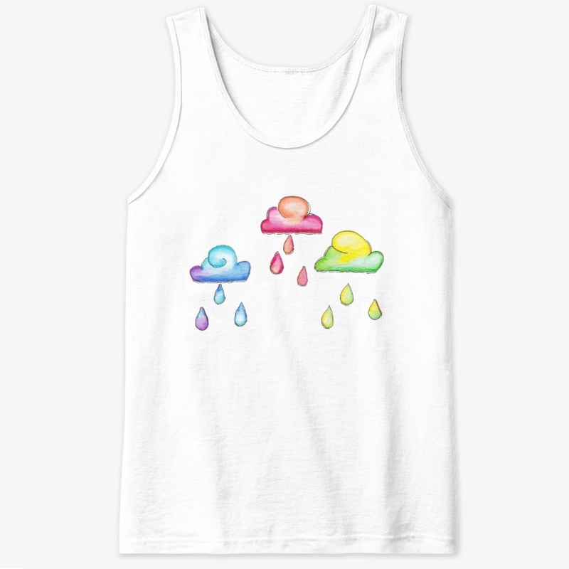 Watercolor Rainbow Clouds