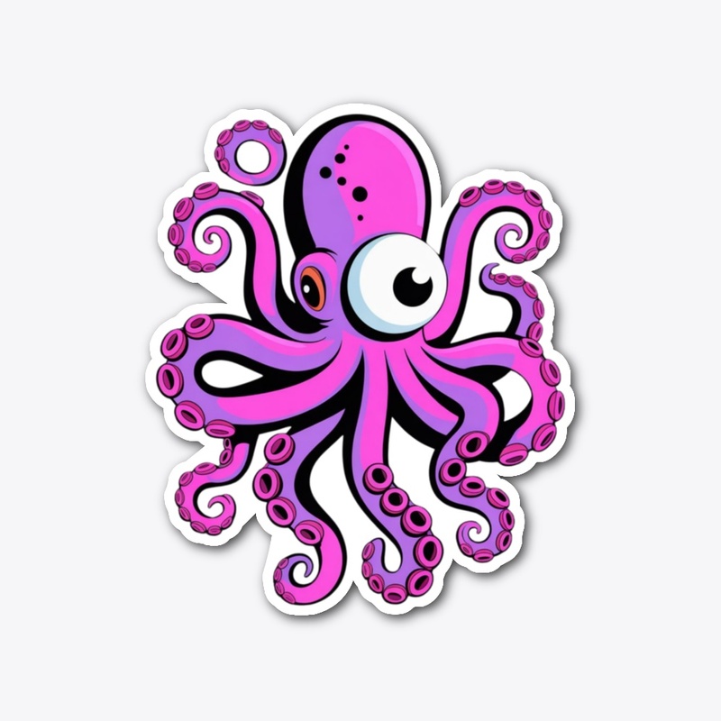 Purple And Pink Octopus Design